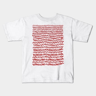 Watercolor knitting pattern - red Kids T-Shirt